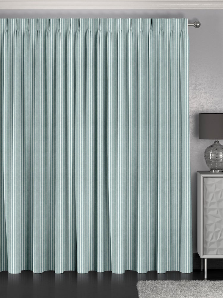 Teal Blue Franklin Made To Measure 100% Cotton Curtains - Image 2 of 9