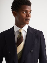 Reiss Green Meteor Club Print Silk Tie - Image 2 of 5