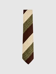 Reiss Green Meteor Club Print Silk Tie - Image 4 of 5