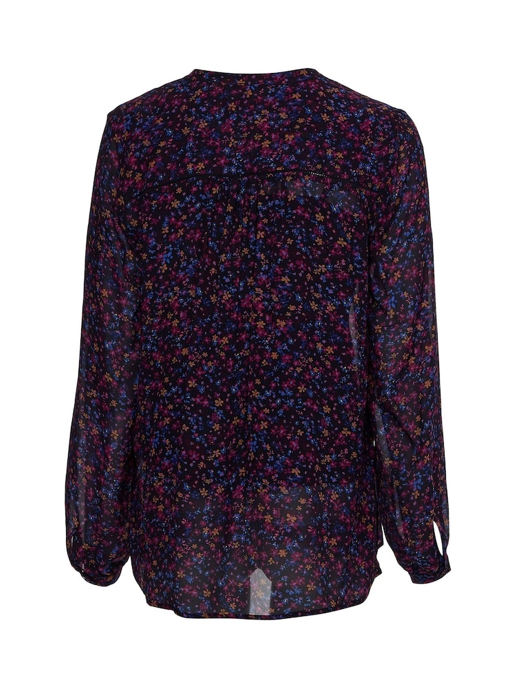 Tommy Hilfiger Purple Floral Chiffon Blouse - Image 6 of 6