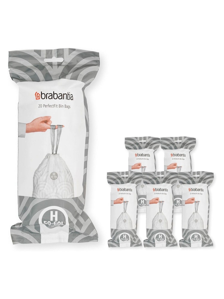 Brabantia White PerfectFit Bags Code H 50-60L 120 Bin Bags - Image 1 of 2
