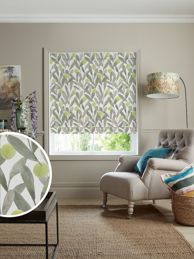 Voyage Sage Green Enso Made to Measure Roman Blind - Image 1 of 6
