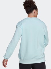 adidas Essentials Blue FeelVivid Cotton Fleece Drop Shoulder Sweatshirt - Image 2 of 5