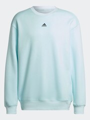 adidas Essentials Blue FeelVivid Cotton Fleece Drop Shoulder Sweatshirt - Image 5 of 5