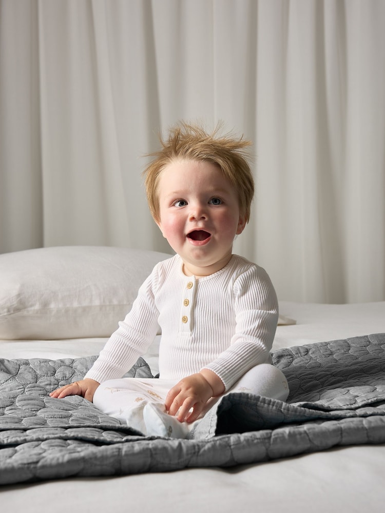 Mamas & Papas 100% Cotton Ribbed And Safari Print Brown Set - Image 1 of 4 Mamas & Papas 100% Cotton Ribbed And Safari Print Brown Set - Image 1 of 4