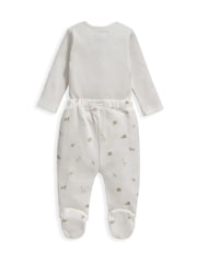 Mamas & Papas 100% Cotton Ribbed And Safari Print Brown Set - Imagen 3 de 4