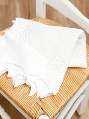 JoJo Maman Bébé White Traditional Newborn Shawl - Image 1 of 5