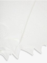JoJo Maman Bébé White Traditional Newborn Shawl - Image 4 of 5