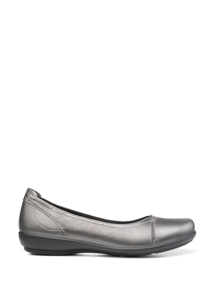 Hotter Silver Wide Fit Robyn II Slip-On Leather Shoes - Image 1 of 4