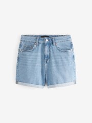 Mid Blue Mom Comfort Stretch Denim Shorts - Image 3 of 4