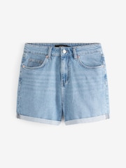 Mid Blue Mom Comfort Stretch Denim Shorts - Image 4 of 4