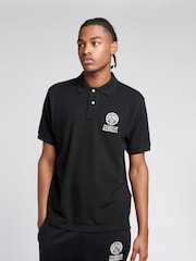 Franklin & Marshall Black Mens Crest 100% Cotton Polo Shirt - Image 1 of 5