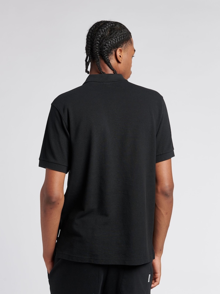 Franklin & Marshall Black Mens Crest 100% Cotton Polo Shirt - Image 2 of 5