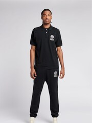 Franklin & Marshall Black Mens Crest 100% Cotton Polo Shirt - Image 3 of 5