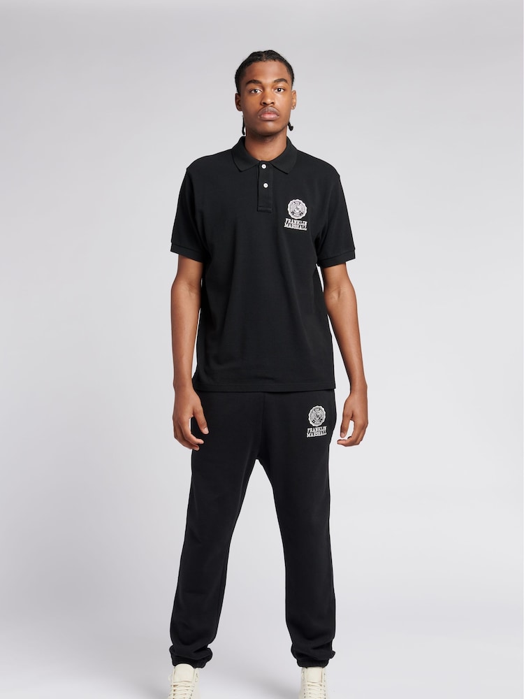 Franklin & Marshall Black Mens Crest 100% Cotton Polo Shirt - Image 3 of 5