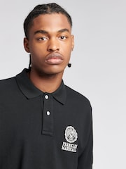 Franklin & Marshall Black Mens Crest 100% Cotton Polo Shirt - Image 5 of 5