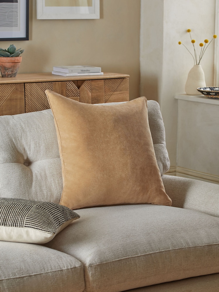 Gold 59 x 59cm Soft Velour Cushion - Image 1 of 5