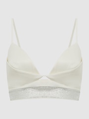 Reiss White Beth Embellished Bra Top - Image 2 of 6