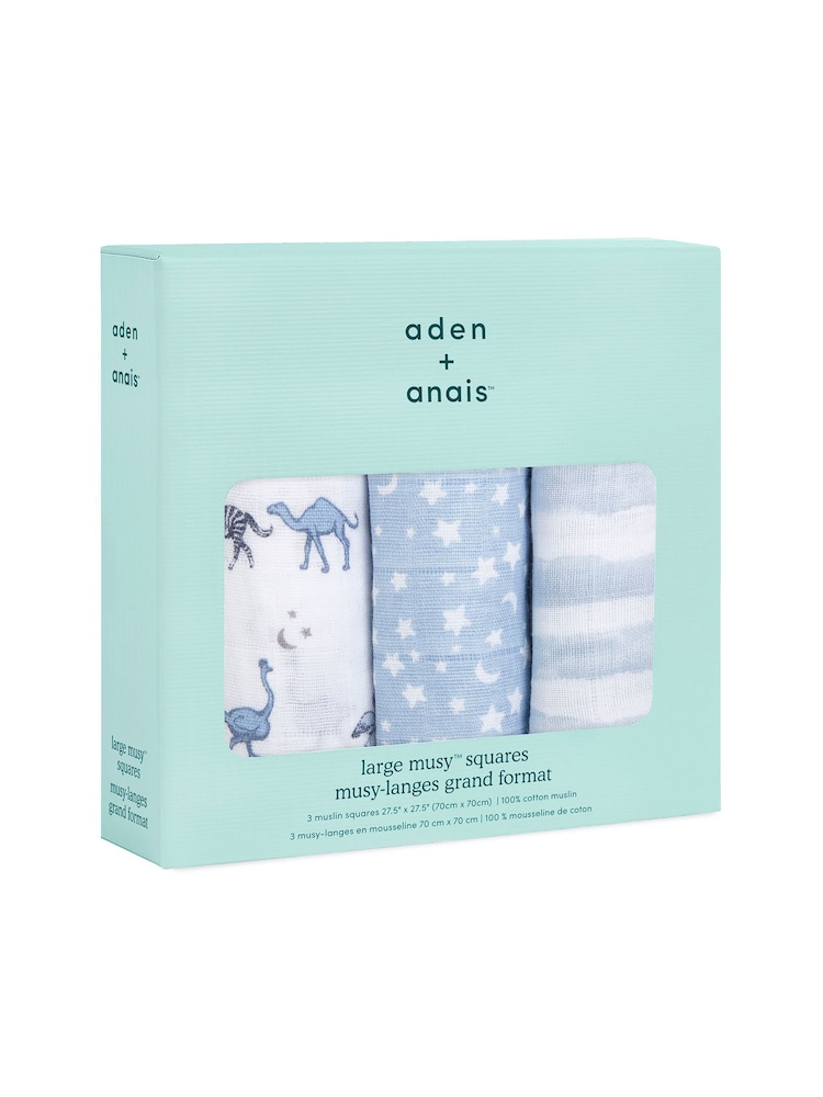 aden + anais Rising Star 100% Cotton Muslin Squares 3 Pack - Image 1 of 4 aden + anais Rising Star 100% Cotton Muslin Squares 3 Pack - Image 1 of 4