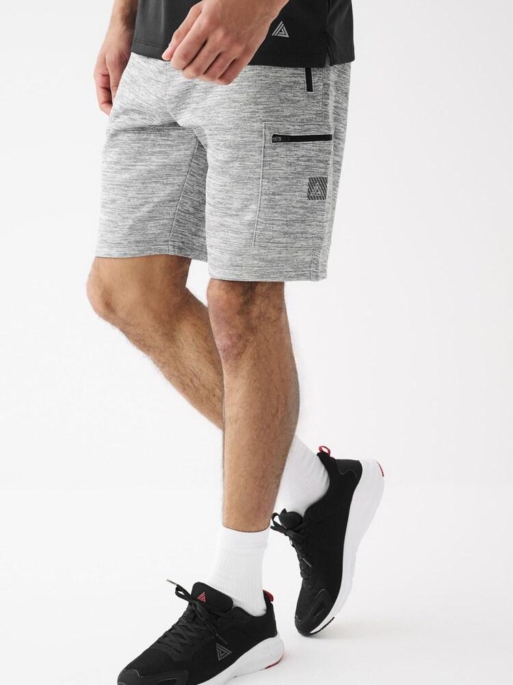 Grey Fleece Cargo Shorts - Image 6 of 10