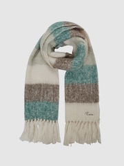 Reiss Sage Carlie Oversized Check Wool Blend Scarf - Image 1 of 3