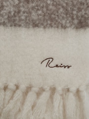 Reiss Sage Carlie Oversized Check Wool Blend Scarf - Image 3 of 3