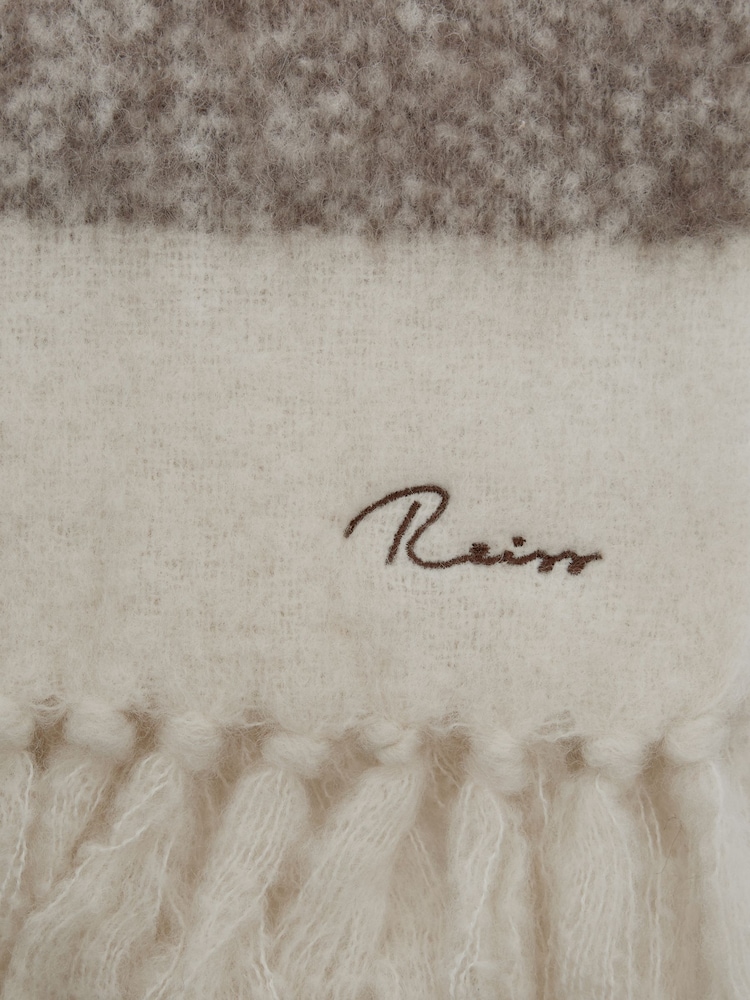 Reiss Sage Carlie Oversized Check Wool Blend Scarf - Image 3 of 3
