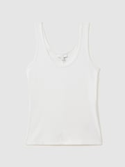 Reiss White Violet Scoop Neck Jersey Vest Top - Image 2 of 6