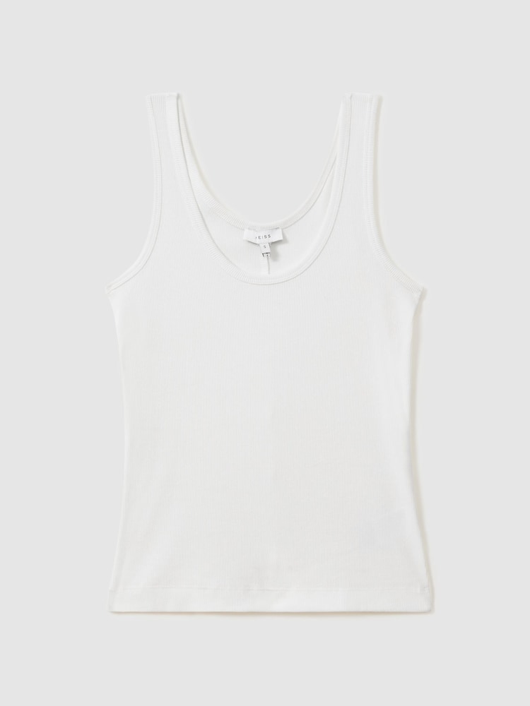 Reiss White Violet Scoop Neck Jersey Vest Top - Image 2 of 6
