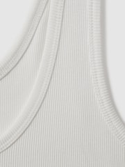 Reiss White Violet Scoop Neck Jersey Vest Top - Image 6 of 6