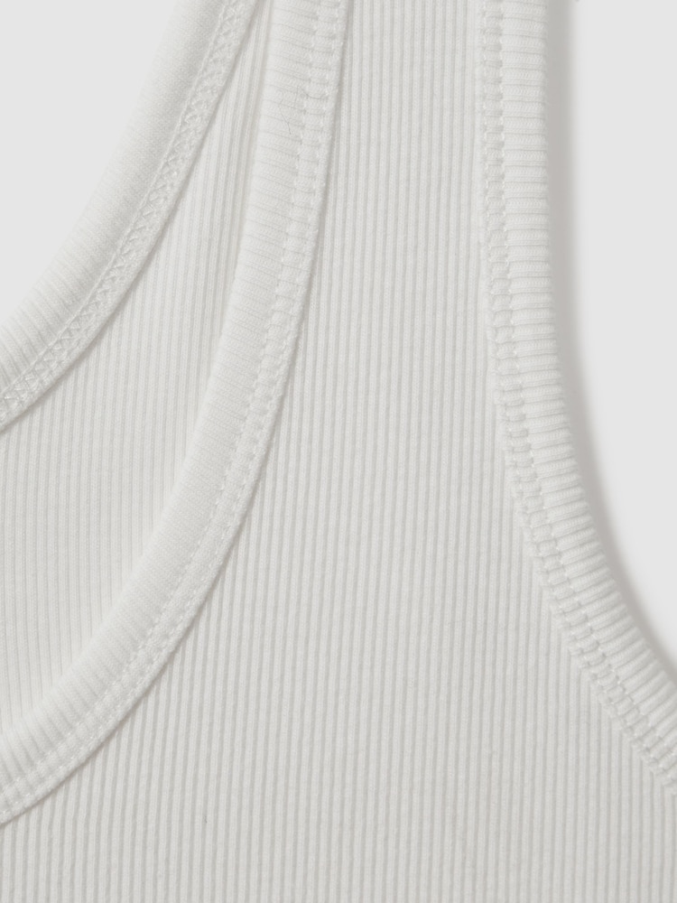 Reiss White Violet Scoop Neck Jersey Vest Top - Image 6 of 6