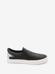 Black/Silver Forever Comfort® Slip-On Star Trainers - Image 2 of 5