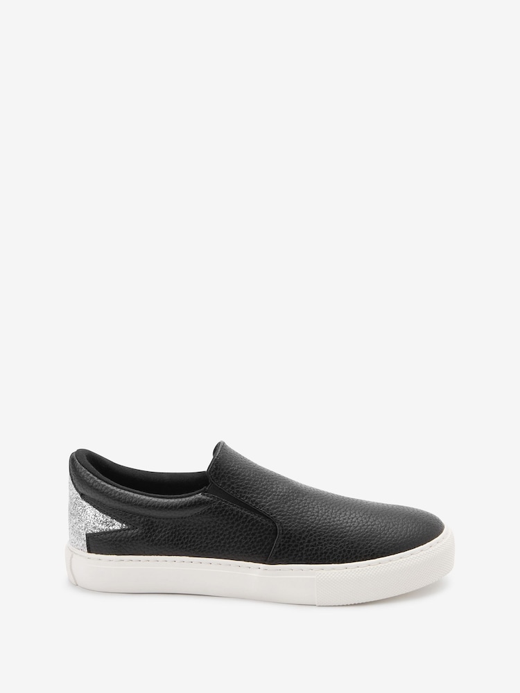 Black/Silver Forever Comfort® Slip-On Star Trainers - Image 2 of 5
