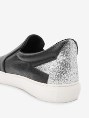 Black/Silver Forever Comfort® Slip-On Star Trainers - Image 5 of 5