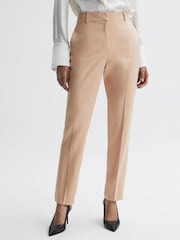 Reiss Camel Ember Slim Fit High Rise Trousers - Image 3 of 5