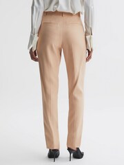 Reiss Camel Ember Slim Fit High Rise Trousers - Image 4 of 5