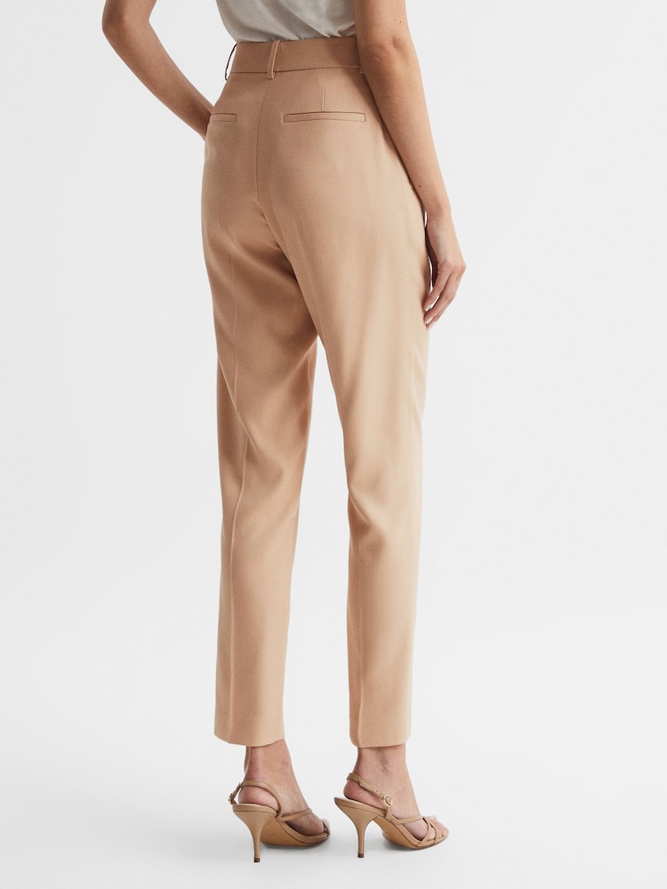 Reiss Camel Ember Slim Fit High Rise Trousers - Image 5 of 5