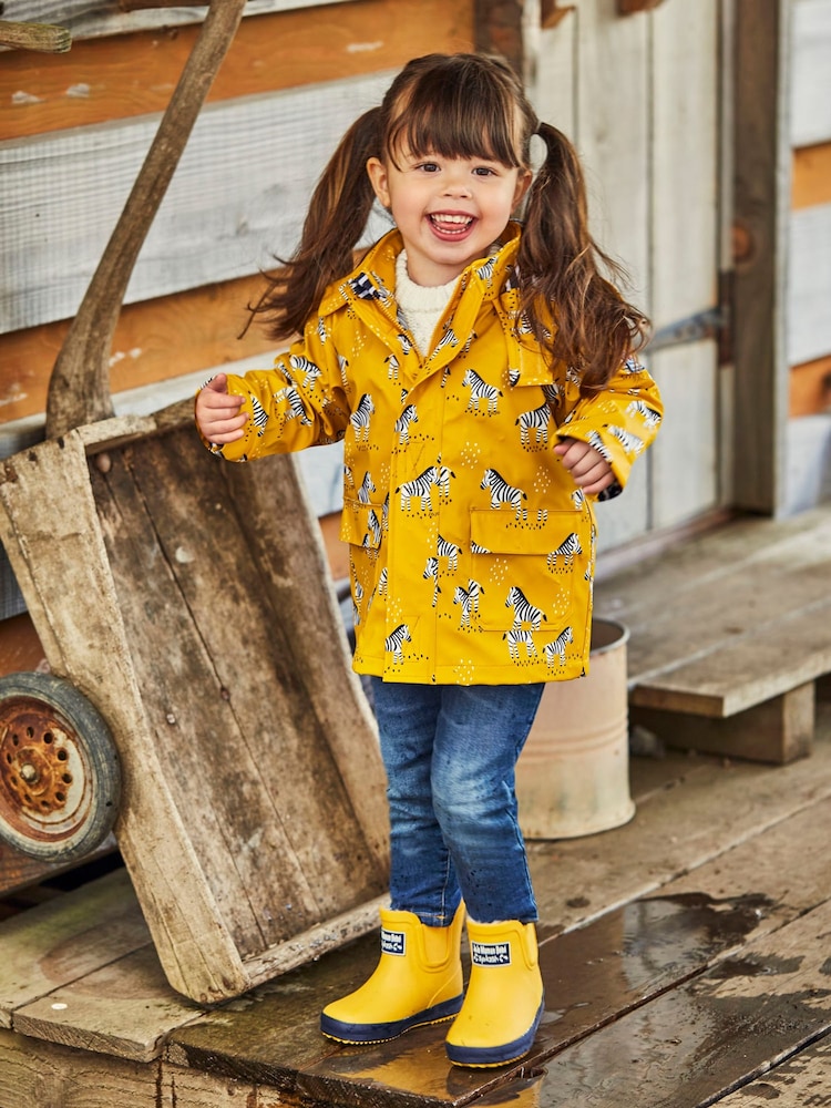 JoJo Maman Bébé Mustard Yellow Cosy Lined Ankle Wellies - Image 1 of 5