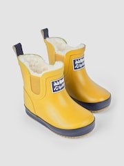 JoJo Maman Bébé Mustard Yellow Cosy Lined Ankle Wellies - Image 2 of 5