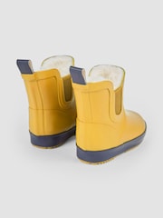 JoJo Maman Bébé Mustard Yellow Cosy Lined Ankle Wellies - Image 3 of 5