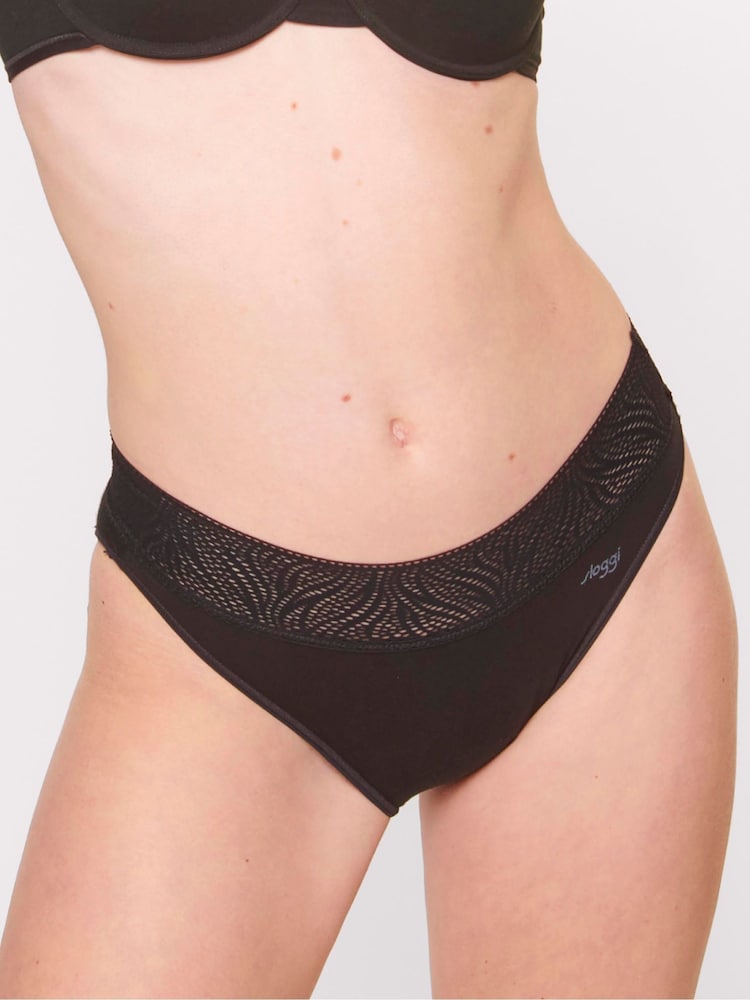 Sloggi Light Period Pants Tai Black Briefs 2 Pack - Image 1 of 6