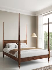 Get Laid Beds Coffee Bean Moroccan Four Poster Turned Leg Solid Wood Bed - Image 1 of 1