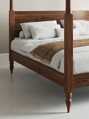 Get Laid Beds Coffee Bean Moroccan Four Poster Turned Leg Solid Wood Bed - Image 2 of 3