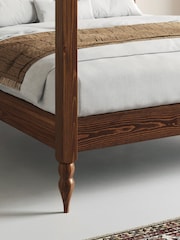 Get Laid Beds Coffee Bean Moroccan Four Poster Turned Leg Solid Wood Bed - Image 4 of 4
