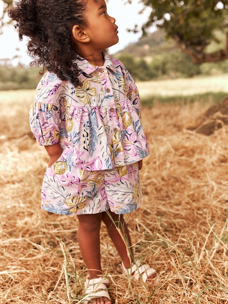 Lilac Purple Lemons Blouse And Shorts Co-ord Set (3mths-8yrs) - Image 2 of 7 Lilac Purple Lemons Blouse And Shorts Co-ord Set (3mths-8yrs) - Image 2 of 7