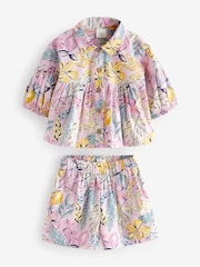 Lila vijolične limone - Komplet bluza in kratke hlače (3mesecev-8leto) - Slika 5 iz 7