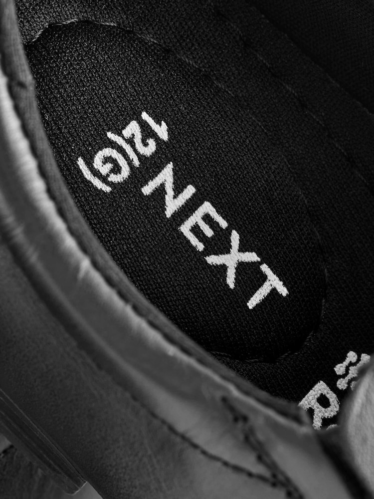 Black Wide Fit (G) School Leather Loafers - Image 6 of 6