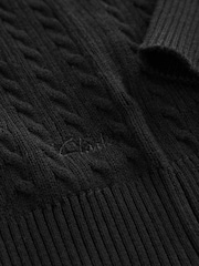 Clarks Black Girls School Cable Cardigan - Image 10 of 10