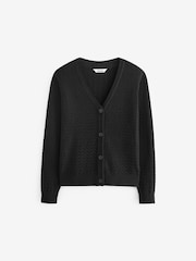 Clarks Black Girls School Cable Cardigan - Image 7 of 10