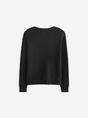 Clarks Black Girls School Cable Cardigan - Image 8 of 10